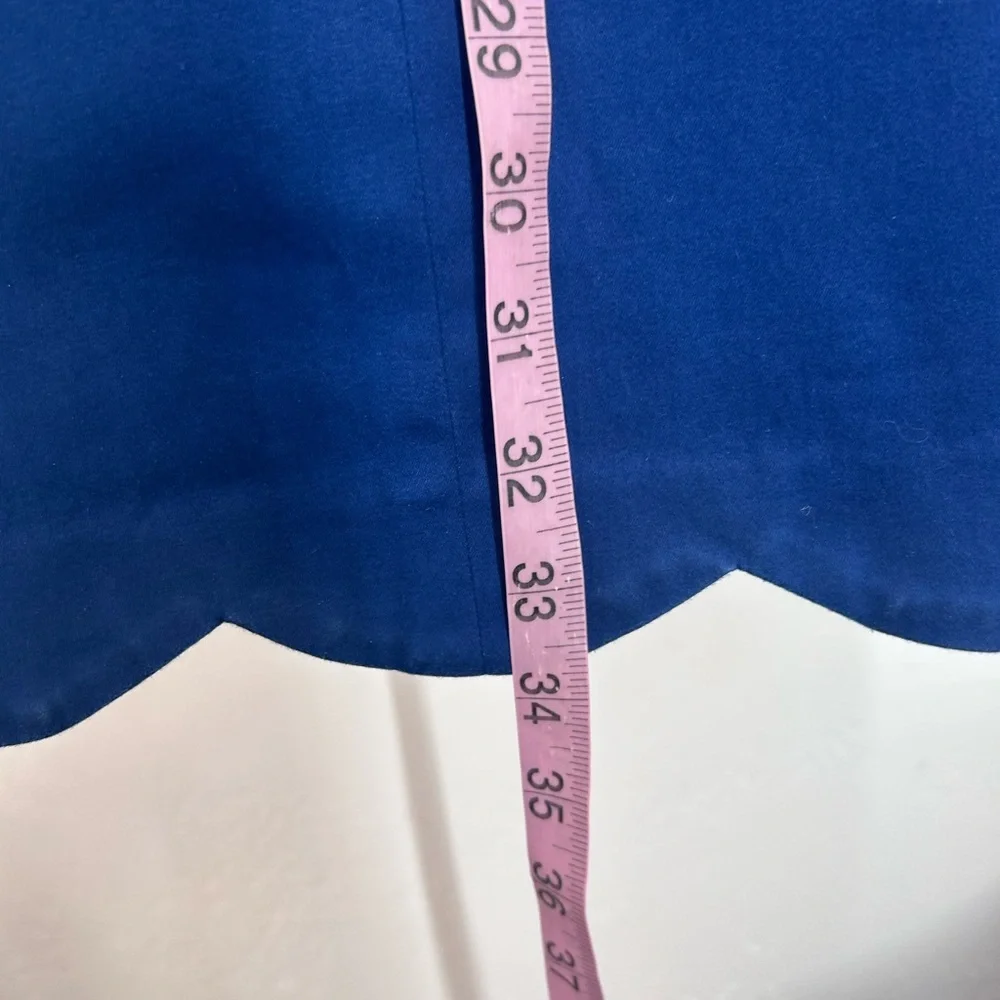 Southern Tide Charleston Scallop Sheath Dress Yacht Blue Size 4 Classic Preppy